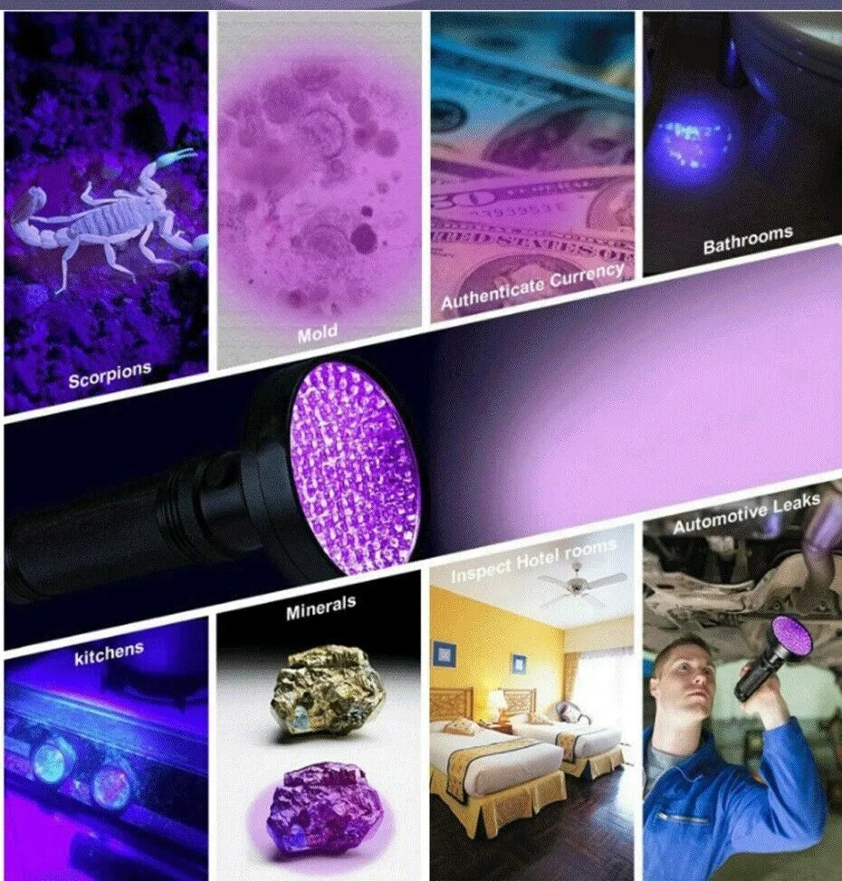 UV Ultraviolet Light LED Flashlight BlackLight 395nM Inspection Lamp Torch